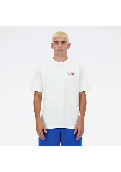 New Balance Erkek Beyaz Tişört Mnt3434
