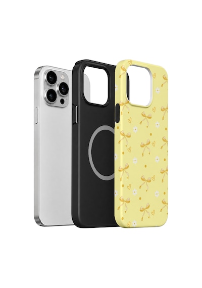 Velvoria Valestra Butter Daisy Bows Apple iPhone Uyumlu 14 Pro Magsafe Koruma Kılıfı Valestra Magline - Butter Daisy Bows