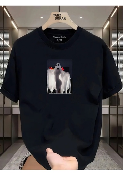 Startmore Unisex Vintage Esintili T-shirt Siyah