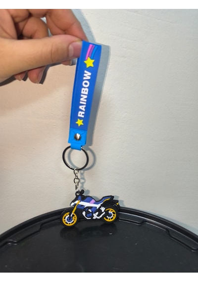 Silikon Kaliteli Motosiklet Anahtarlığı Esnek, Dayanıklı Ve Şık Tasarım Lacivert