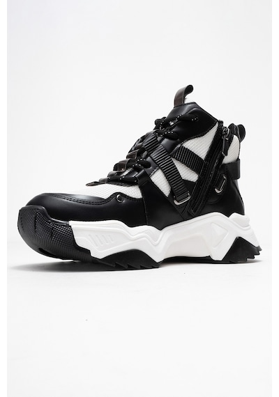 Luvishoes Luvi Shoes Clara Siyah Beyaz Fermuarlı Ve Bağcıklı Kadın Spor Bot Siyah - Beyaz Luvishoes Luvi Shoes Clara Siyah Beyaz Fermuarlı Ve Bağcıklı Kadın Spor Bot Siyah - Beyaz