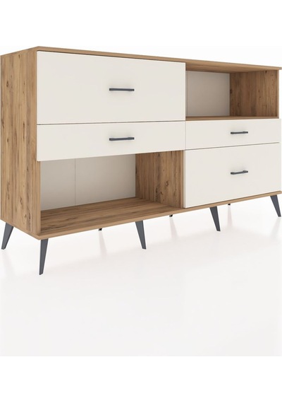 Hyperion Konsol Tek Raflı 4 Çekmeceli 176x44x99 Çam-çam/aytaşı Atlas Çam/atlas Çam - Atlas Çam