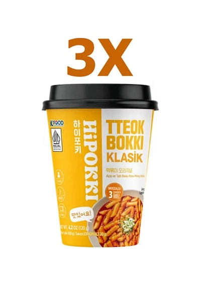 Hipokki Acı ve Tatlı Soslu Kore Tteokbokki Pirinç Keki 3 x 120 G