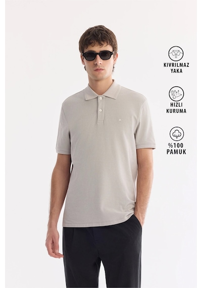 Avva Erkek Taş Kıvrılmaz Polo Yaka %100 Pamuk Basic Regular Fit T-shirt B001032