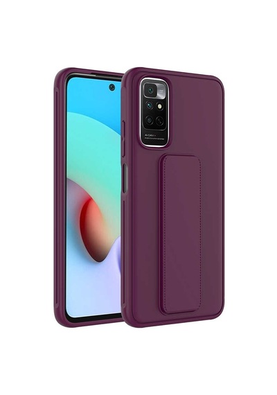Xiaomi Redmi Note 11s Global Kılıf Zore Qstand Kapak Mürdüm