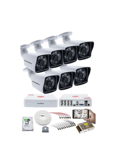 7 Kameralı Güvenlik Kamerası Seti - Kdj-7s-6al-kk-p-v1