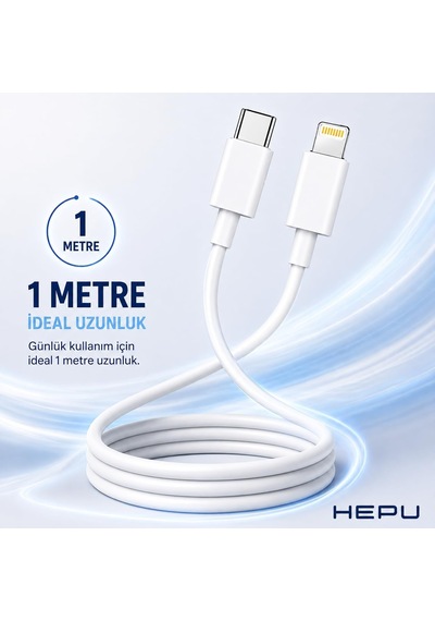 Hp-nyk001 Nova Series Type-c To Lightning 27w Hızlı Şarj Ve Veri Transfer Kablosu 1 Metre İphone Uyumlu Aşırı Akım Korumalı Beyaz