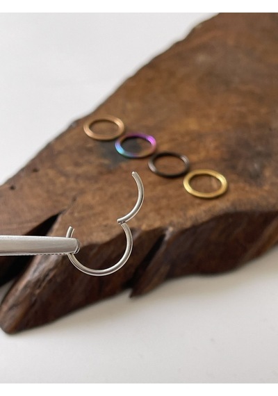 Paslanmaz Kararmaz Cerrahi Çelik Tam Halka Kıkırdak Tragus Helix Piercing Bakır