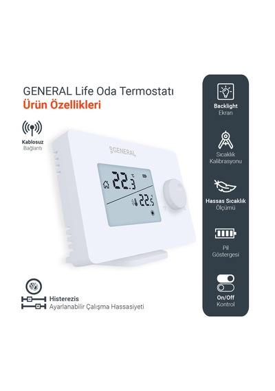 General Life Mitra HT260S RF Kablosuz Oda Termostatı