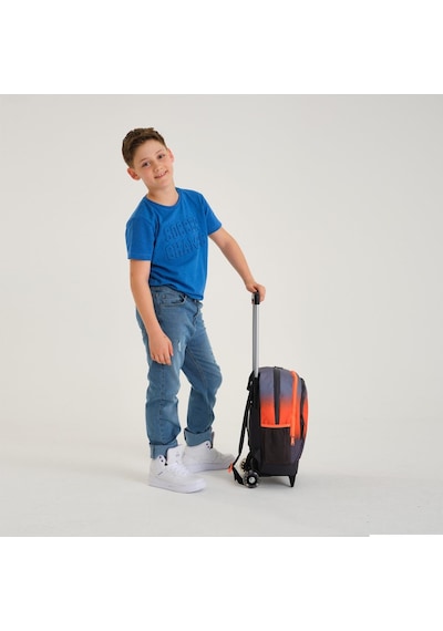 Coral High Kids Gri Turuncu Renk Geçişli Üç Bölmeli Çekçekli Okul Sırt Çantası 23948