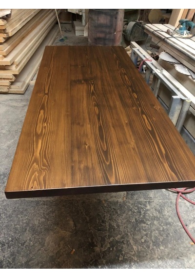 Düz Kenar Doğal Kütük Masa Tablası 150x80.cm Çok Renkli