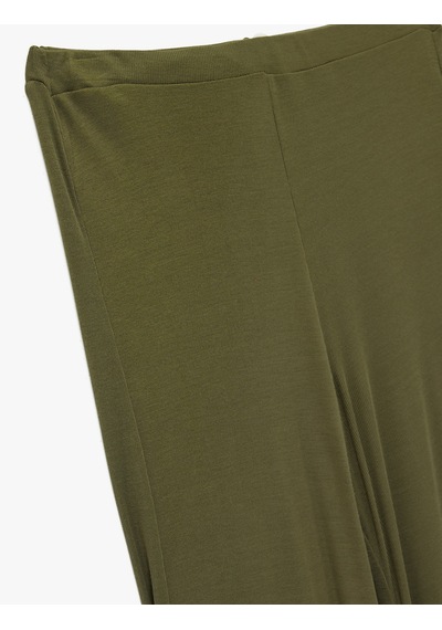 Koton Rahat Kalıp Uzun Geniş Paça Pijama Altı Yeşil 6wlk40243mk Yeşil
