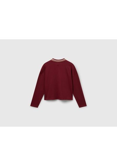 United Colors Of Benetton Benetton Kız Çocuk Payet İşlemeli Şeritli V Yaka Boxy Fit Uzun Kollu T-shirt Bordo United Colors Of Benetton Benetton Kız Çocuk Payet İşlemeli Şeritli V Yaka Boxy Fit Uzun Kollu T-shirt Bordo