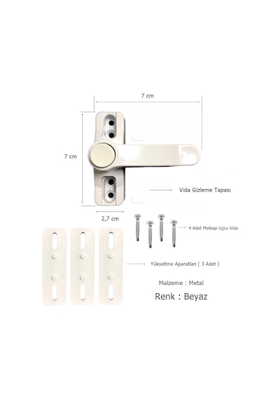 5 Adet Pvc Pencere Çocuk Emniyet Güvenlik Kilidi Düğmeli Beyaz