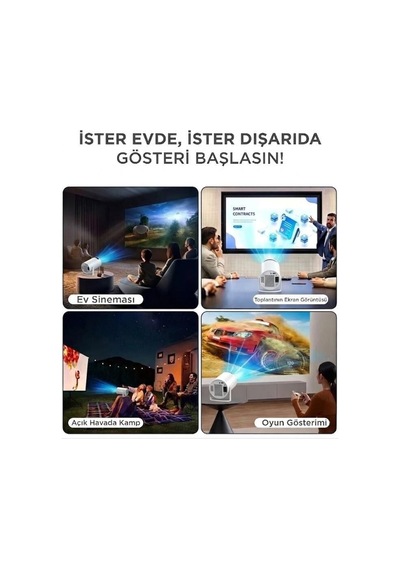 Özel Üretim Taşınabilir Projektör Android 11 Hy300t Lite Alet Yatak Odası