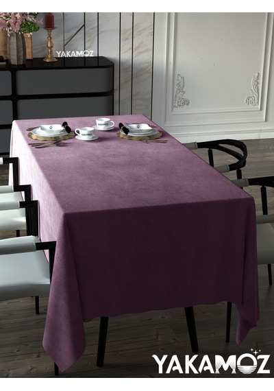 Lavanta Pembesi Kadife Dokulu Masa Örtüsü Dertsiz Velvet Touch Serisi Lavanta Pembesi