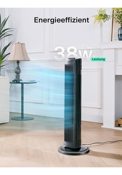 Pelonis Kule Fan, Sessiz Çalışma, 3 Hız Ayarı, Zamanlayıcı, 60 Salınım