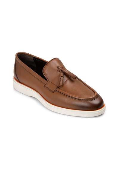 Deery Hakiki Deri Taba Rengi Püsküllü Erkek Loafer - 01958mtbac01 Taba