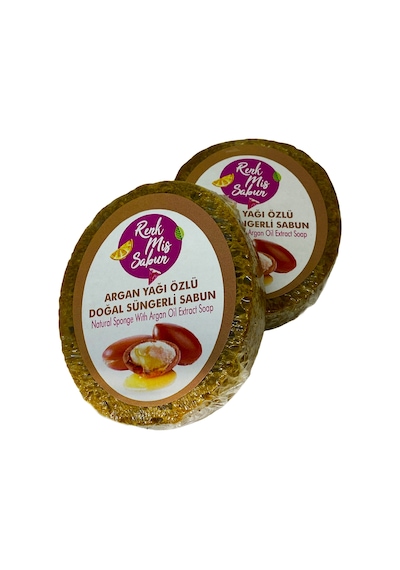 Renk Mis Sabun Argan Yağı Özlü Doğal Süngerli Katı Sabun 1 Adet