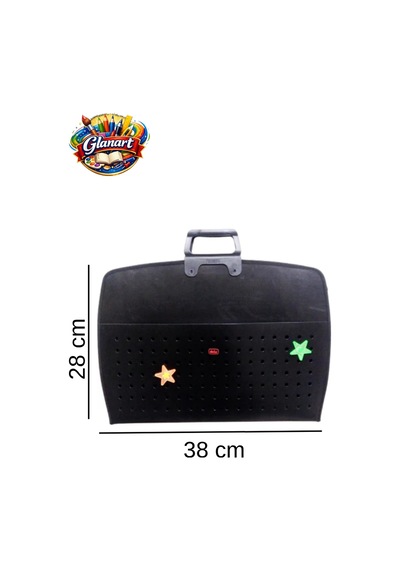 Fermuarlı 25x35 Resim Çantası, Proje Çantası Delikli Model Su Geçirmez 28x38 Cm Siyah
