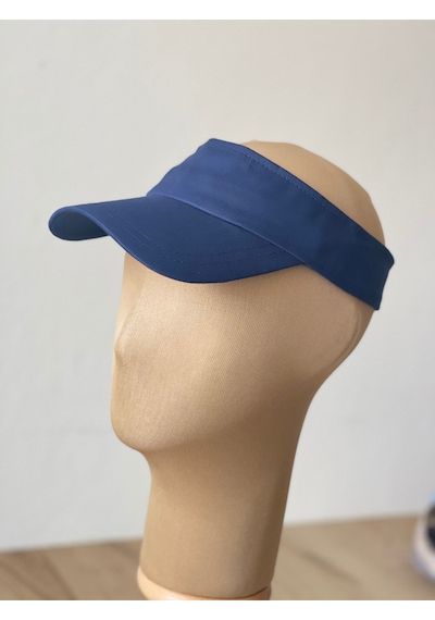 Aida Jewelss Pamuk Sporcu Koşu Tenis Vizör Şapka Arka Kısmı Ayarlanabilir Unisex Vizör Şapka Mavi.