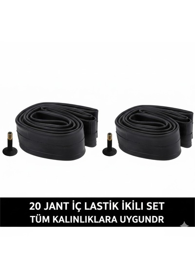 Güçlü Bisikletmotosiklet 20 Jant İç Lastik 2'li Set - 20x1.75 / 2.125 Uyumlu - Oto Kalın Sibop 2 Adet Bisiklet İç Lastiği