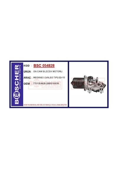 On Cam Sılecek Motoru Megane Iı Valeo Tıpı 0210