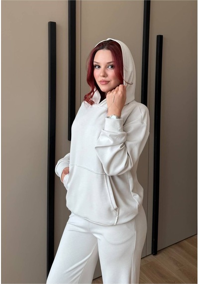Modanida Kadın Ekru Modal Oysho Kumaş Oversize Kapüşonlu Kanguru Cepli Eşofman Takımı Rahat İkili Takım Ekru Ekru Modanida Kadın Ekru Modal Oysho Kumaş Oversize Kapüşonlu Kanguru Cepli Eşofman Takımı Rahat İkili Takım Ekru Ekru