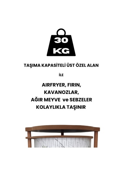 Ahşap Sebzelik Geleneksel Tasarım Yuvarlak Mermer Desenli 5 X 5 Kg Kapasiteli Hazır Gönderim Diğer