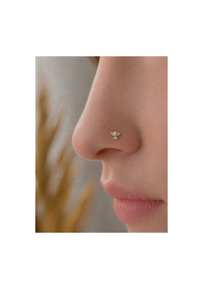 Altın Anka Kuşu Figür Geçmeli Hızma Burun Piercing 14 Ayar