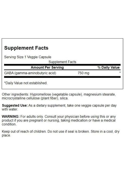 Swanson Gaba Support 750 Mg 60 Tablet Usa Menşeii Dmmedicineden Orijinal Aromasız