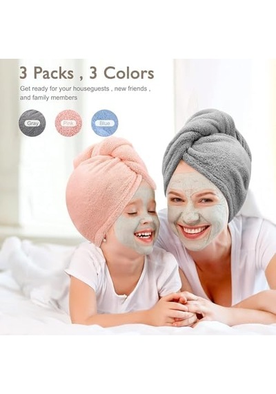 Saç Havlusu, Premium Mikrofiber Kumaş İle Yüksek Emicilik, Düğmeli Pratik Tasarım, Kadınlar İçin İdeal Saç Kurulama Havlusu, Duş Sonrası Kullanım İçin Hair Towel İle Uyumlu 4 Renk Saç Havlusu, Premium Mikrofiber Kumaş İle Yüksek Emicilik, Düğmeli Pratik Tasarım, Kadınlar İçin İdeal Saç Kurulama Havlusu, Duş Sonrası Kullanım İçin Hair Towel İle Uyumlu 4 Renk