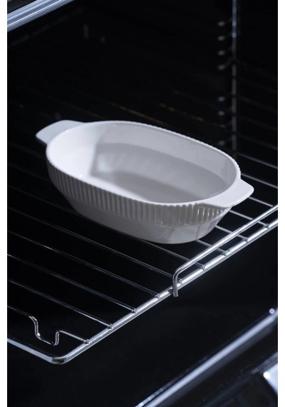 Acar Jea7377 Nova Beyaz Porselen Oval Fırın Kabı 19 Cm Beyaz