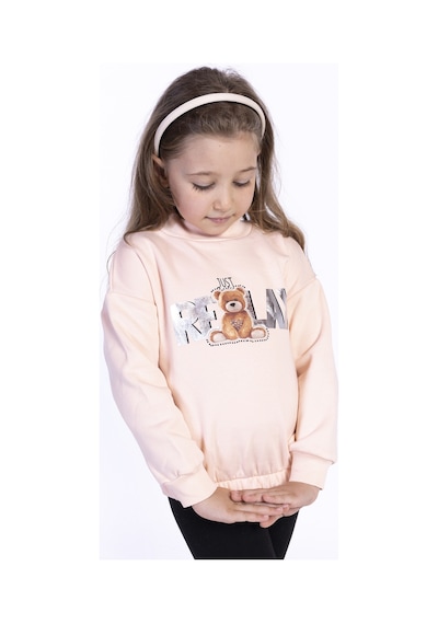 Toontoy Kız Çocuk Baskılı Sweatshirt Somon