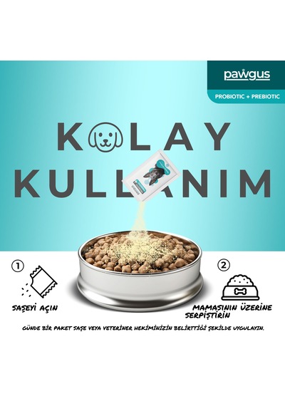 Pawgus Veteriner Serisi Köpekler Için Probiyotik Prebiyotik Sindirim Sistemi Düzenleyici 30 x 2 G