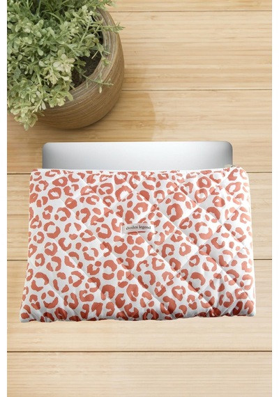 Takçalıştır Leopar Desenli Labtop Bilgisayar Çantası 13 14 İnç Yavruağzı