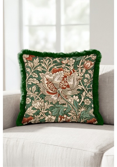 Vintage Çiçekli Botanik Saçaklı Yastık Kılıfı - Floral Yeşil Krem Gri Püsküllü Kırlent Kılıfı Buzlu Rota Nektar Vintage Çiçekli Botanik Saçaklı Yastık Kılıfı - Floral Yeşil Krem Gri Püsküllü Kırlent Kılıfı Buzlu Rota Nektar