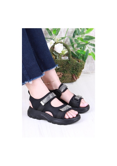 Fort 35400 Diva Comfort Rahat Çırtlı Kadın Sandalet Siyah