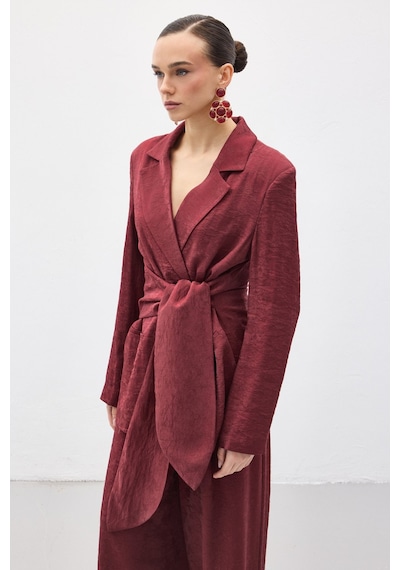 Sateen Freya Ceket - Bordo-137137 Bordo