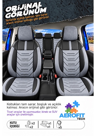 Bmw E39 Asya Monza Gri Tay Tüyü Oto Koltuk Kılıfı Tam Set-kolay Montaj-terletmez-ortopedik