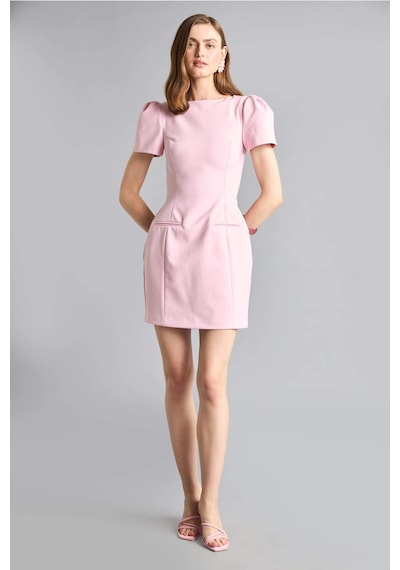 Defacto Kayık Yaka Kısa Kollu Mini Elbise H2740ax26sppn624 Pembe-pn624