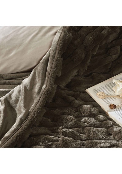 Linens Latrell Çift Kişilik Battaniye Kahve Kahverengi