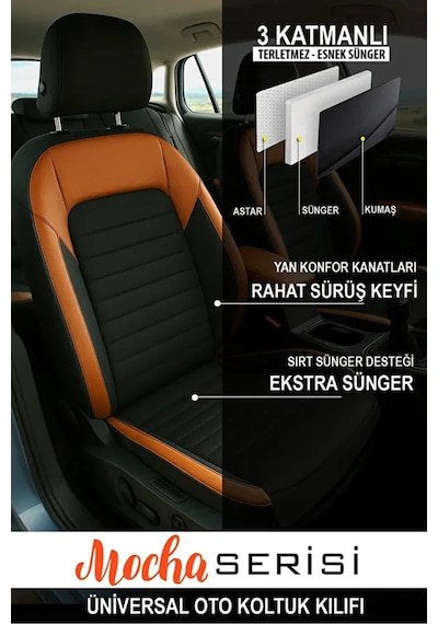 Nissan Qashqai +2 1.5 Dci Tekna Connect Glassro 2012 Uyumlu Moça Serisi Tay Tüyü .taba. Oto Kılıfı Tam Set