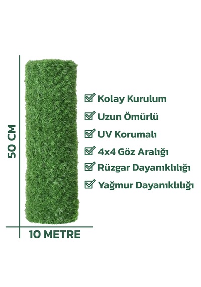 50 CM X 10 MT UV Işın Korumalı Ekstra Kalın Çim Çit