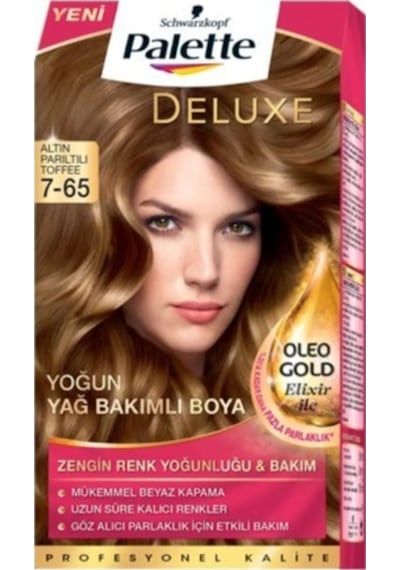 Palette Deluxe Yoğun Yağ Bakımlı Saç Boyası 7.65 Altın Parıltılı Toffee