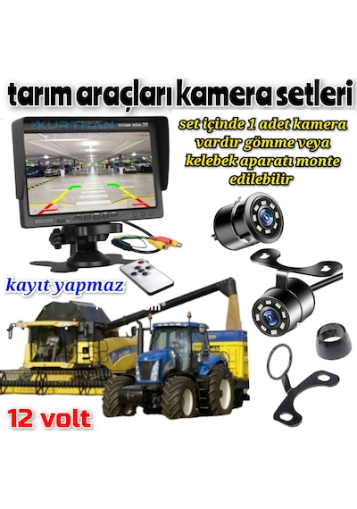 7'' Monitör+1 Adet Beyaz Ledli Kelebek Kamera Seti Kayıt Yapmaz