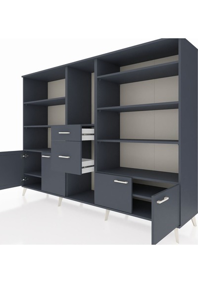 Hyperion Dolap 10 Raflı 2 Çekmeceli 4 Kapaklı 220x44x163 Antrasit Antrasit-antrasit Hyperion Dolap 10 Raflı 2 Çekmeceli 4 Kapaklı 220x44x163 Antrasit Antrasit-antrasit