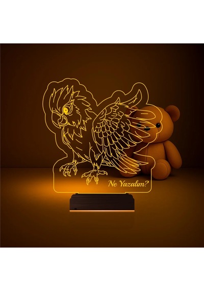 Luvivia Papağan Pet Shop Kişiye Özel 3d Lamba - Masa Gece Lambası Şeffaf