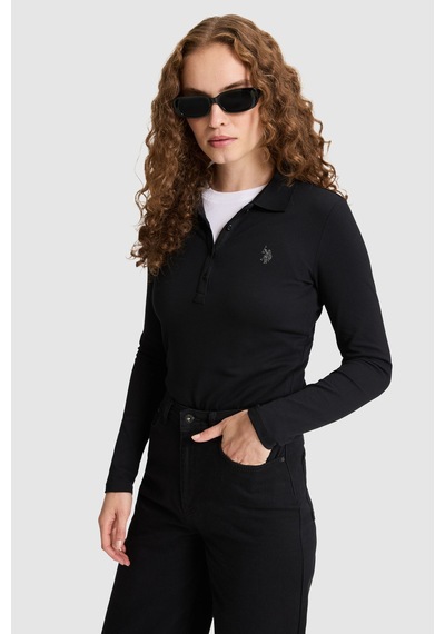 U.S. Polo Assn. Kadın Siyah Basic Sweatshirt 50326760 Vr046