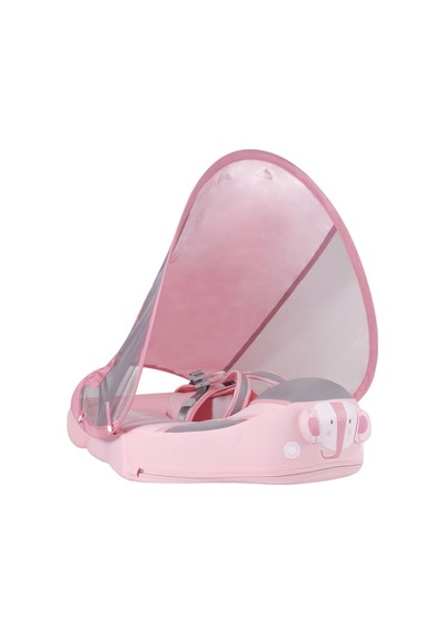 Mambobaby Yüzme Simidi - Pembe Fil, Emniyetli, Gölgelikli Ve Ayak Destekli
